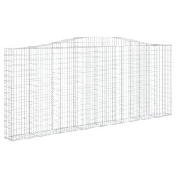 Paniers à gabions arqués 2 pcs 400x30x160/180 cm Fer galvanisé 