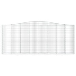Paniers à gabions arqués 2 pcs 400x30x160/180 cm Fer galvanisé 