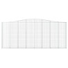 Paniers à gabions arqués 2 pcs 400x30x160/180 cm Fer galvanisé 