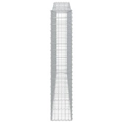 Paniers à gabions arqués 2 pcs 400x30x160/180 cm Fer galvanisé 