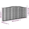 Paniers à gabions arqués 2 pcs 400x30x160/180 cm Fer galvanisé 