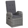 Ensemble à manger de jardin avec coussins 3 pcs Gris 