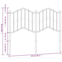 Tête de lit métal noir 120 cm 