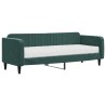 Lit de jour avec matelas vert foncé 80x200 cm velours 