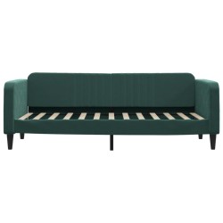 Lit de jour avec matelas vert foncé 80x200 cm velours 