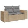 Salon de jardin avec coussins 5 pcs beige résine tressée 