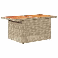 Salon de jardin avec coussins 5 pcs beige résine tressée 