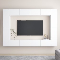 Ensemble de meubles TV 8 pcs Blanc Bois d'ingénierie 