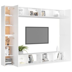Ensemble de meubles TV 8 pcs Blanc Bois d'ingénierie 