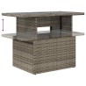 Salon de jardin avec coussins 2pcs gris résine tressée et verre 