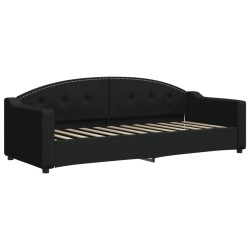 Lit de jour avec matelas noir 80x200 cm tissu 
