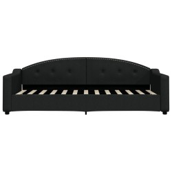 Lit de jour avec matelas noir 80x200 cm tissu 