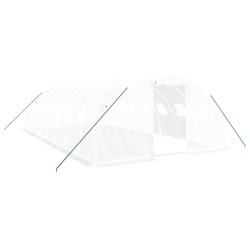 Serre avec cadre en acier blanc 32 m² 8x4x2 m 