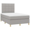 Sommier à lattes de lit et matelas gris clair 120x190 cm tissu 