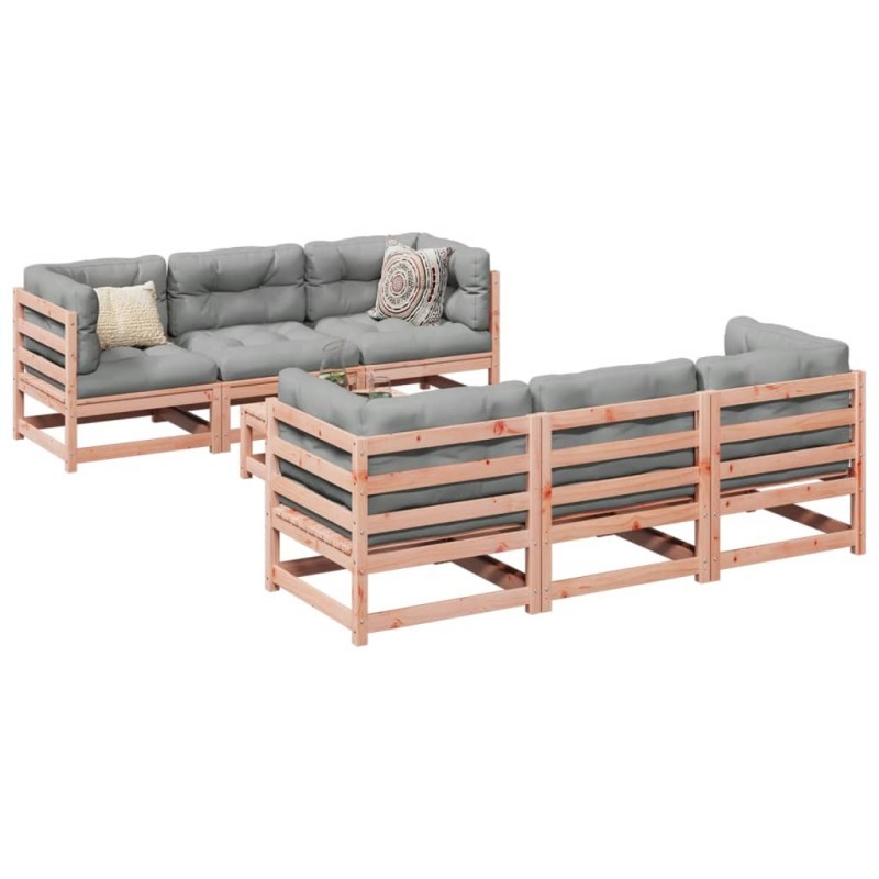Salon de jardin 7 pcs bois massif sapin de douglas 