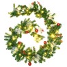 Guirlande de Noël avec lumières LED Vert 2,7 m PVC 