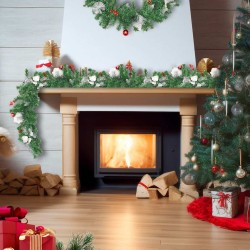 Guirlande de Noël avec lumières LED Vert 2,7 m PVC 
