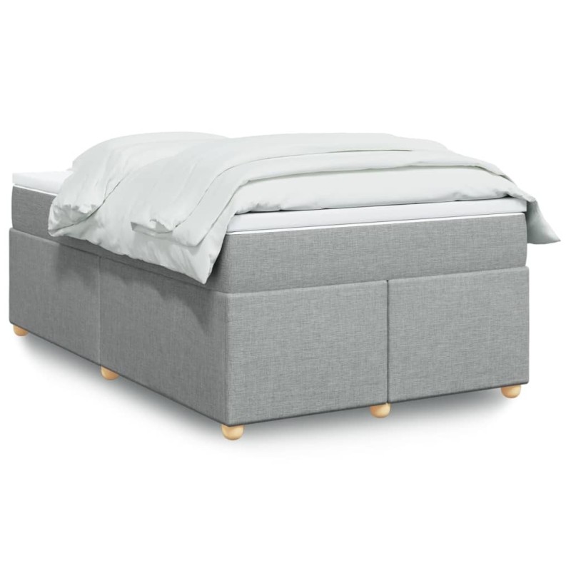 Sommier à lattes de lit et matelas gris clair 120x190 cm tissu 