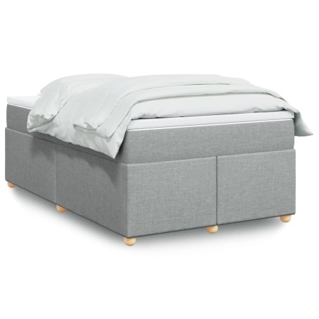 Sommier à lattes de lit et matelas gris clair 120x190 cm tissu 