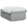 Sommier à lattes de lit et matelas gris clair 120x190 cm tissu 