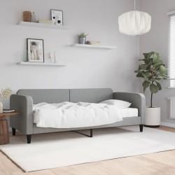 Lit de jour avec matelas gris clair 80x200 cm tissu 