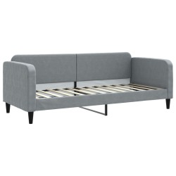 Lit de jour avec matelas gris clair 80x200 cm tissu 