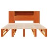 Lit bibliothèque sans matelas cire marron 120x200cm bois massif 