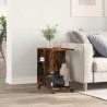 Table d'appoint avec roues chêne fumé bois d'ingénierie 