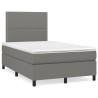 Sommier à lattes de lit avec matelas gris foncé 120x190cm tissu 
