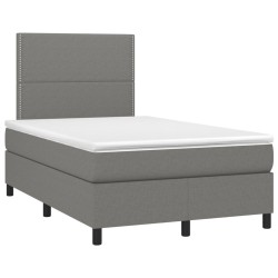 Sommier à lattes de lit avec matelas gris foncé 120x190cm tissu 