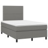 Sommier à lattes de lit avec matelas gris foncé 120x190cm tissu 