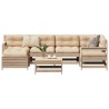 Salon de jardin 7 pcs bois de pin massif 