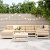 Salon de jardin 7 pcs bois de pin massif 
