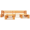 Salon de jardin palette 4 pcs avec coussins sable bois 