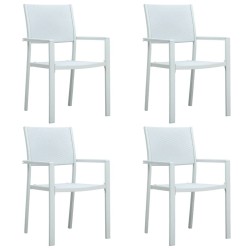 Ensemble à manger de jardin 5 pcs Blanc 