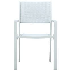 Ensemble à manger de jardin 5 pcs Blanc 