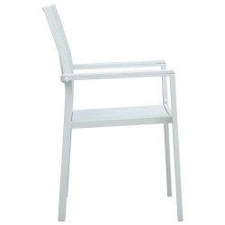Ensemble à manger de jardin 5 pcs Blanc 