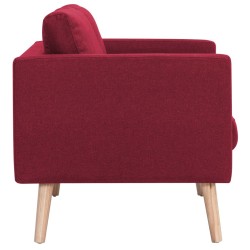 Canapé à 2 places tissu rouge bordeaux 