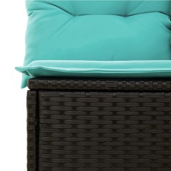 Salon de jardin 5 pcs avec coussins noir résine tressée 