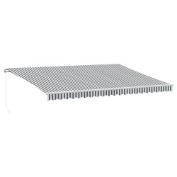 Auvent manuel rétractable avec LED anthracite blanc 500x300 cm 