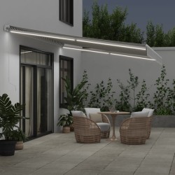 Auvent manuel rétractable avec LED anthracite blanc 500x300 cm 