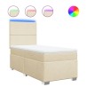 Sommier à lattes de lit avec matelas Crème 80x200 cm Tissu 