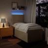 Sommier à lattes de lit avec matelas Crème 80x200 cm Tissu 