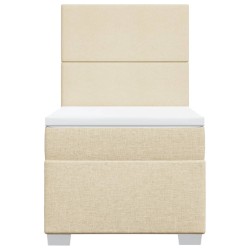 Sommier à lattes de lit avec matelas Crème 80x200 cm Tissu 