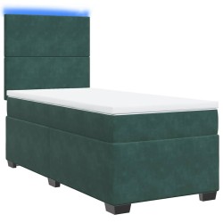 Sommier à lattes de lit avec matelas Vert foncé 90x190 cm 