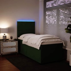 Sommier à lattes de lit avec matelas Vert foncé 90x190 cm 