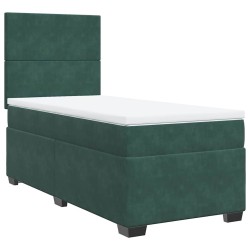 Sommier à lattes de lit avec matelas Vert foncé 90x190 cm 