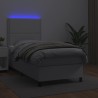 Sommier à lattes de lit avec matelas et LED Blanc 90x190 cm 