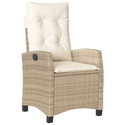 Ensemble à manger de jardin et coussins 3 pcs Beige poly rotin 