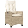Ensemble à manger de jardin et coussins 3 pcs Beige poly rotin 